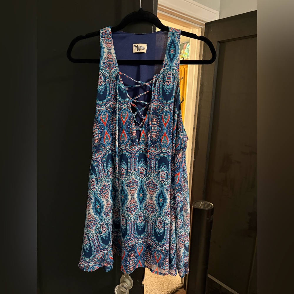 Show Me Your MuMu Rancho Mirage Lace-up Dress-also referred to as a Tunic Dress